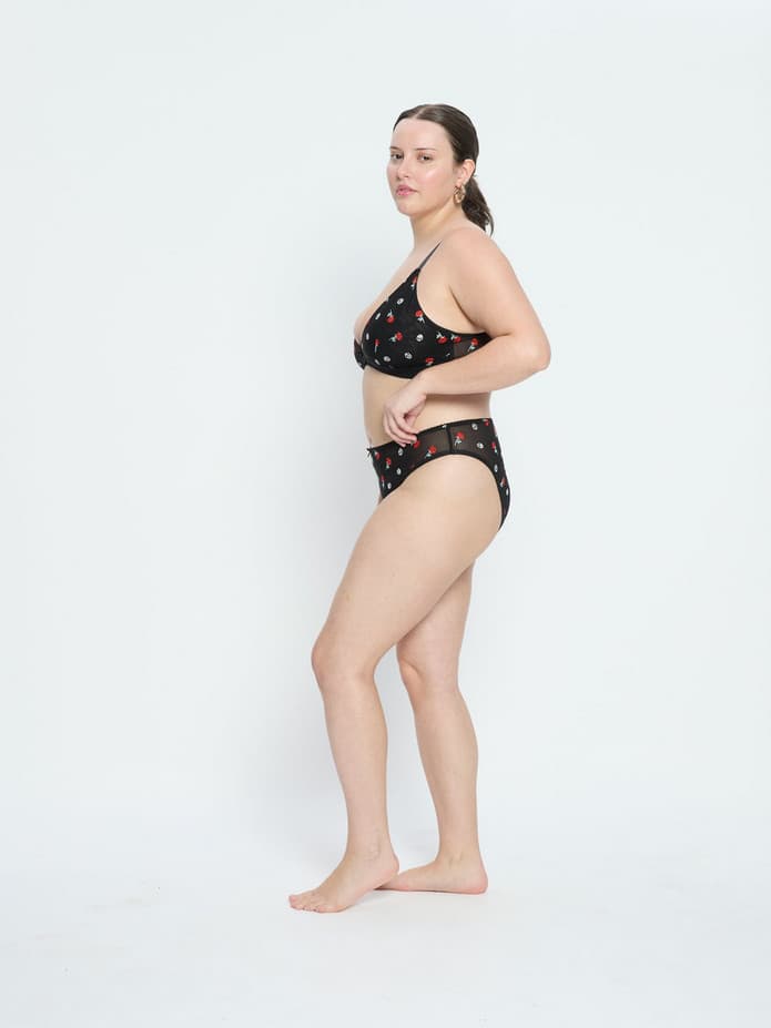 Dámské kalhotky Modibodi Intimates V Day Cheeky Brief Black Rose (DKMIVDCBBR) L - náhled 3