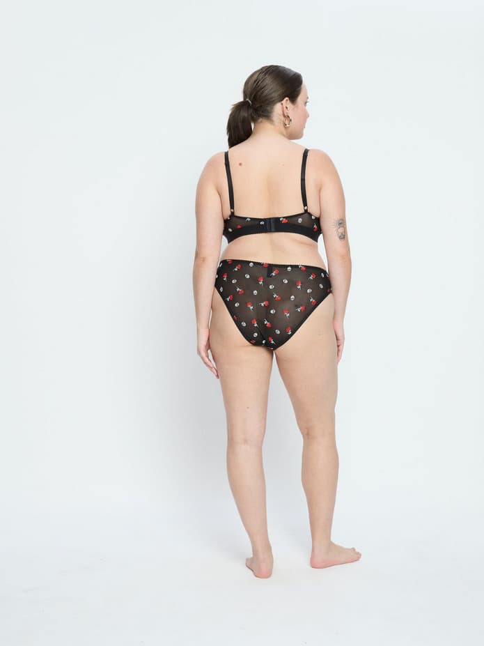 Dámské kalhotky Modibodi Intimates V Day Cheeky Brief Black Rose (DKMIVDCBBR) L - náhled 4