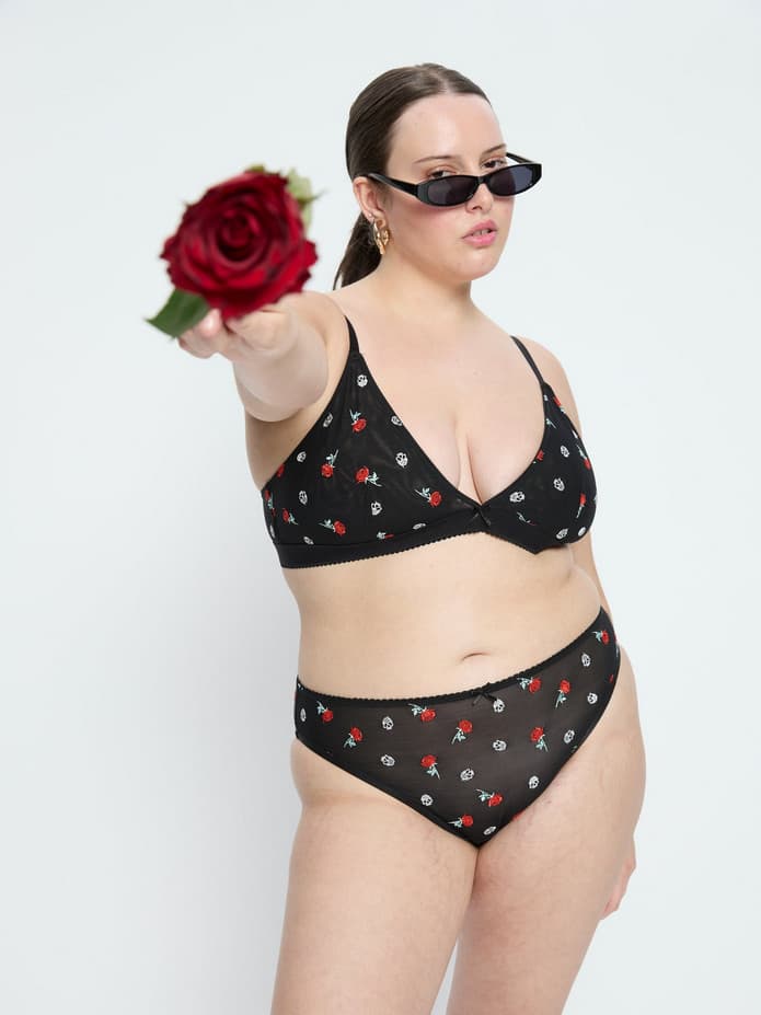 Dámské kalhotky Modibodi Intimates V Day Cheeky Brief Black Rose (DKMIVDCBBR) L - náhled 5