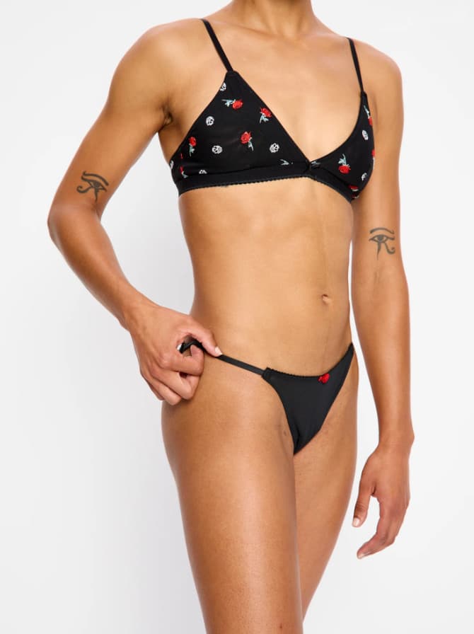 Menstruační tanga Modibodi Intimates V Day Tanga Brief Light-Moderate Black Rose (MTMIVDTBLM) L - náhled 2