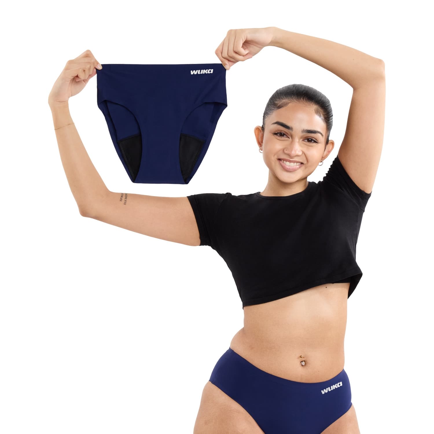 Dívčí menstruační kalhotky Wuka Stretch Seamless Heavy flow bezešvé modré (WTSSHF) 12–16 let - náhled 5