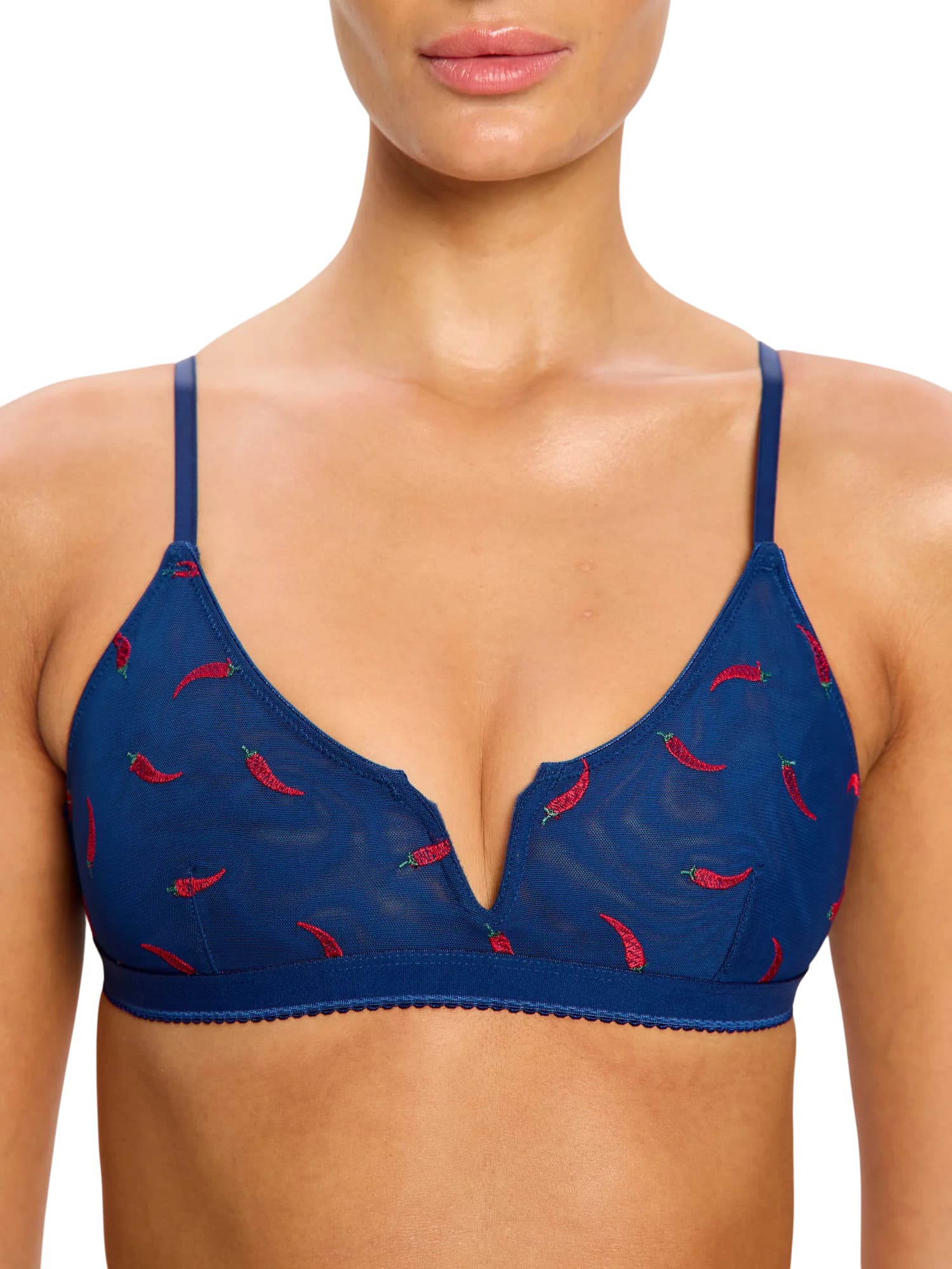 Podprsenka Modibodi lntimates V Day V-Bralette Navy Chilli (PMIVDBVC) 36