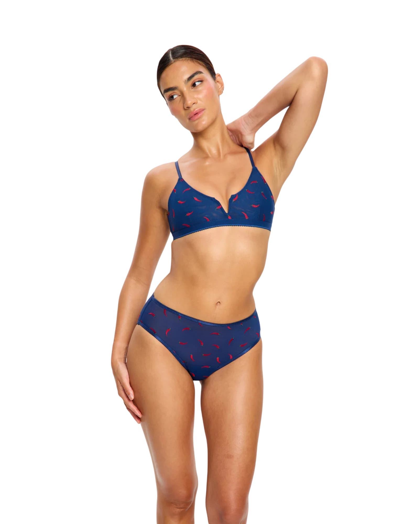 Podprsenka Modibodi lntimates V Day V-Bralette Navy Chilli (PMIVDBVC) 36 - náhled 2