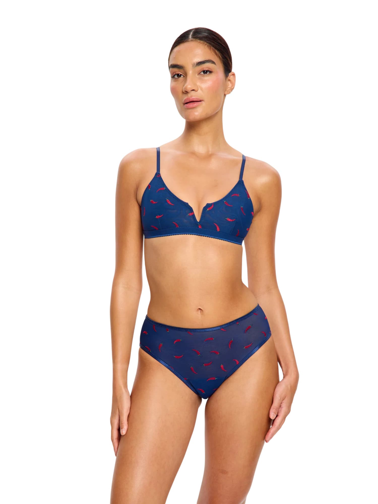 Podprsenka Modibodi lntimates V Day V-Bralette Navy Chilli (PMIVDBVC) 36 - náhled 3