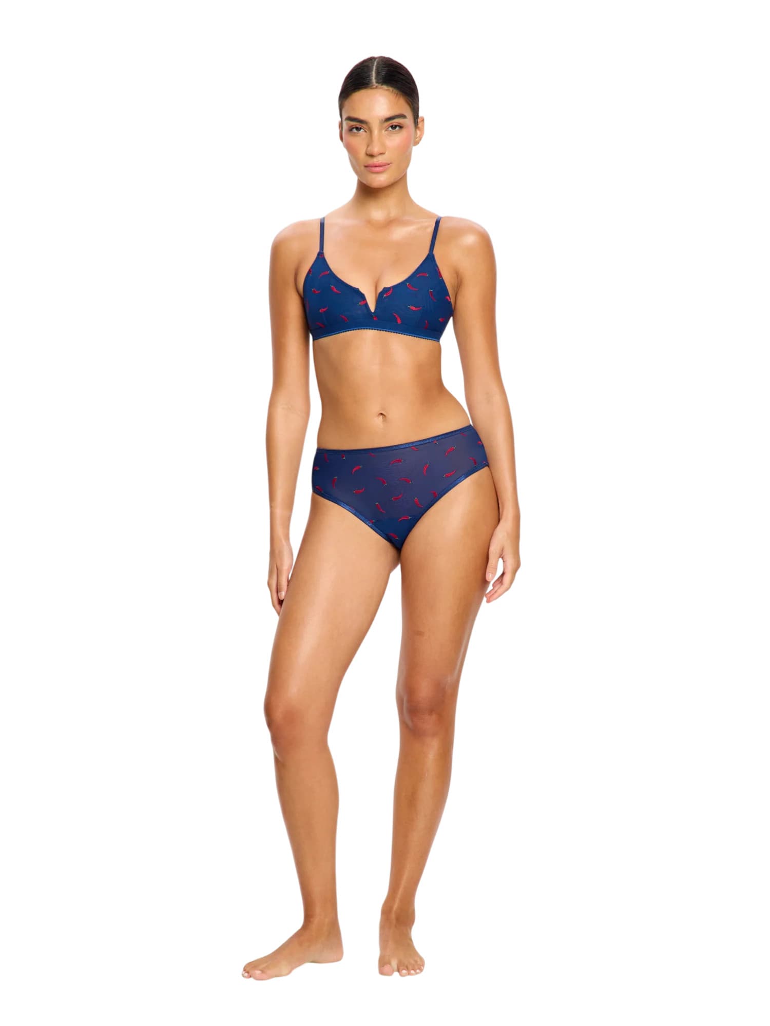 Podprsenka Modibodi lntimates V Day V-Bralette Navy Chilli (PMIVDBVC) 36 - náhled 4