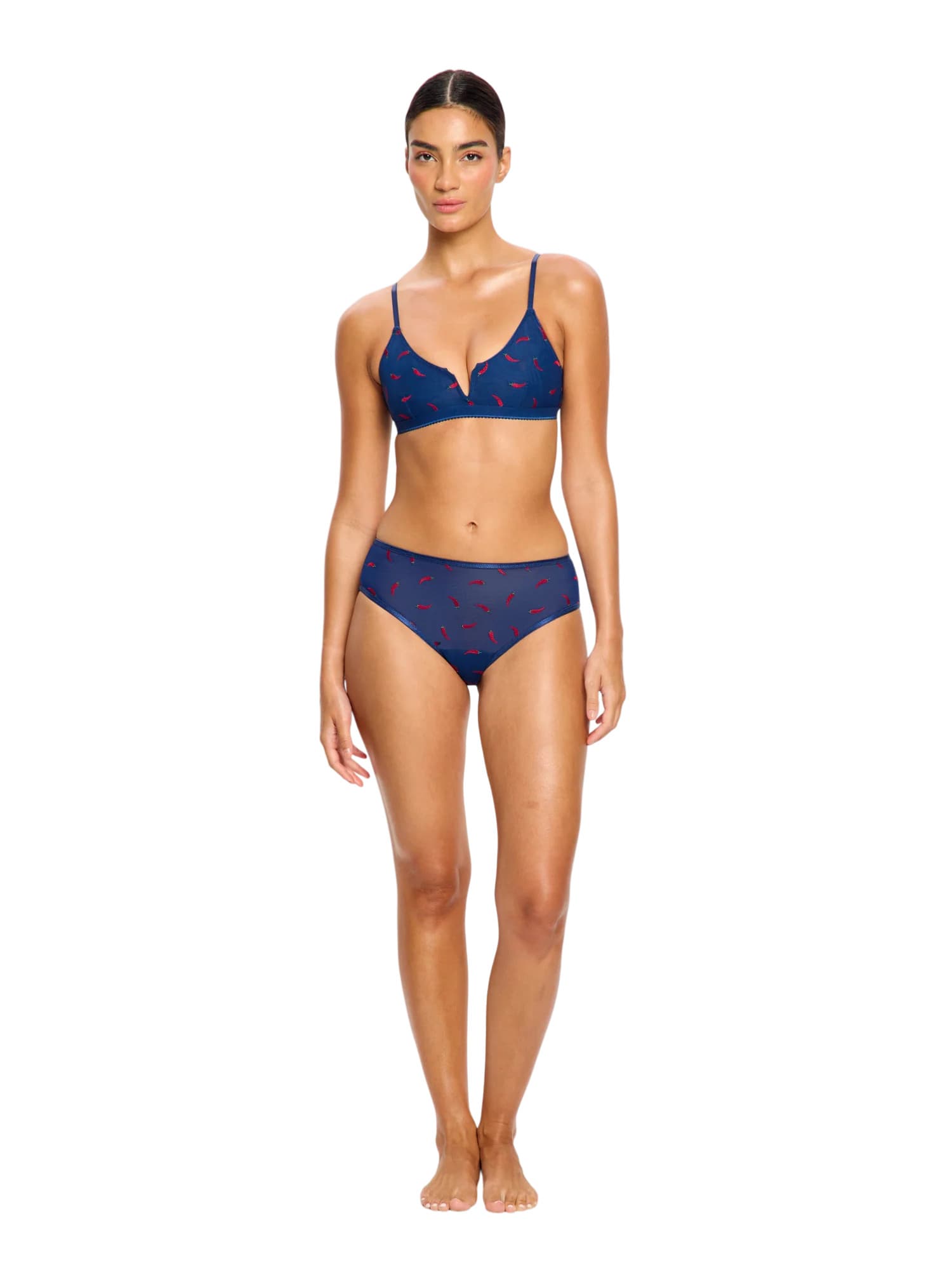 Menstruační kalhotky Modibodi lntimates V Day Hi Waist Brief Moderate Navy Chilli (DKMISDHWB) L - náhled 2