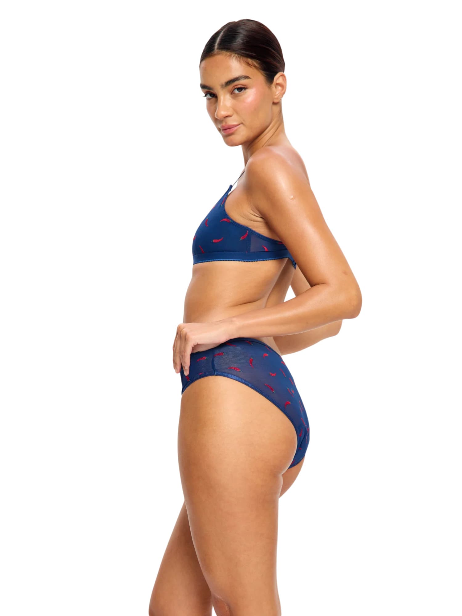 Menstruační kalhotky Modibodi lntimates V Day Hi Waist Brief Moderate Navy Chilli (DKMISDHWB) L - náhled 3