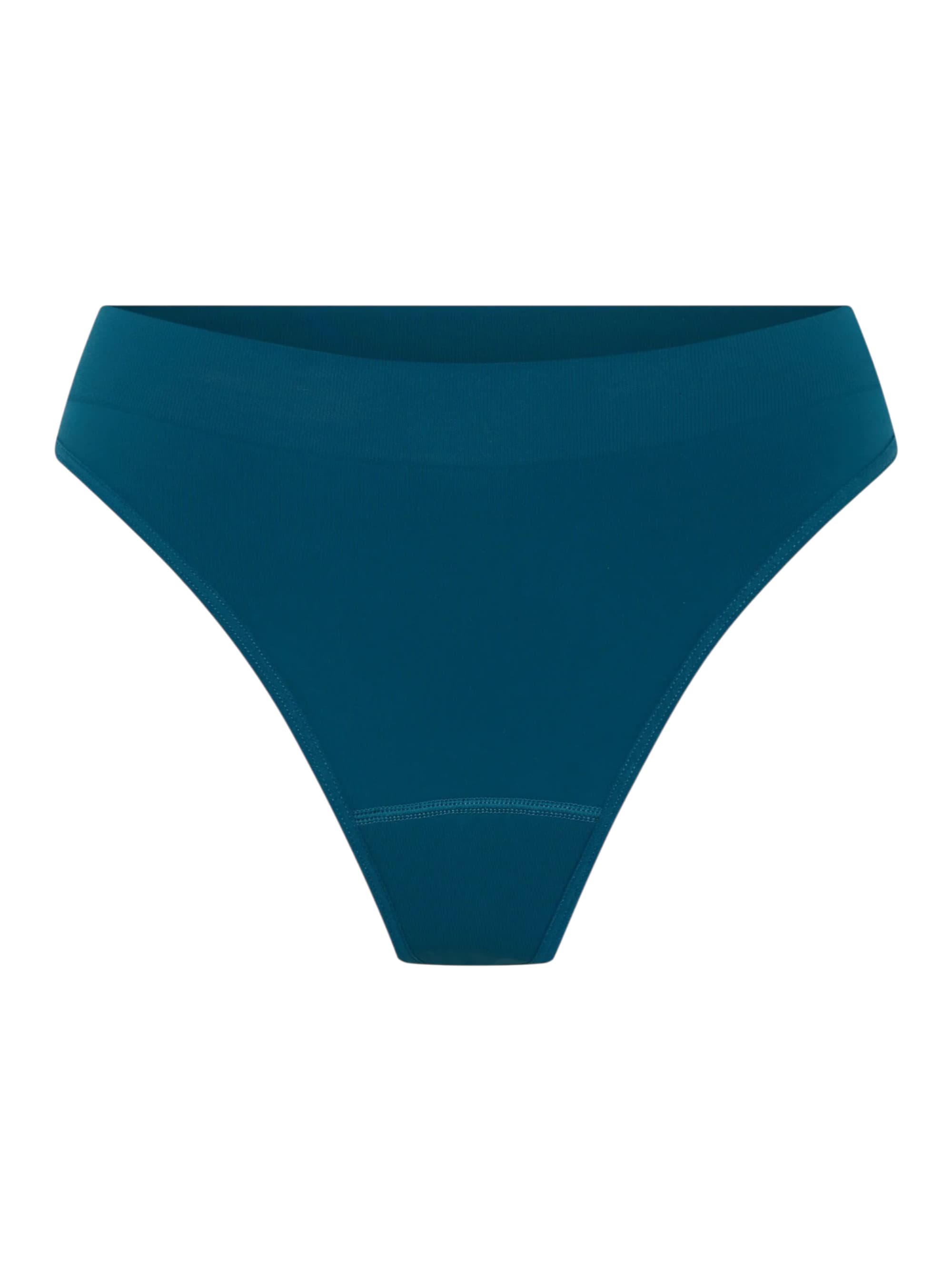 Menstruační tanga Modibodi Modicomfort Seamless Hi Waist Thong Light Teale Blue (MTMMSHWTLTB) L - náhled 4