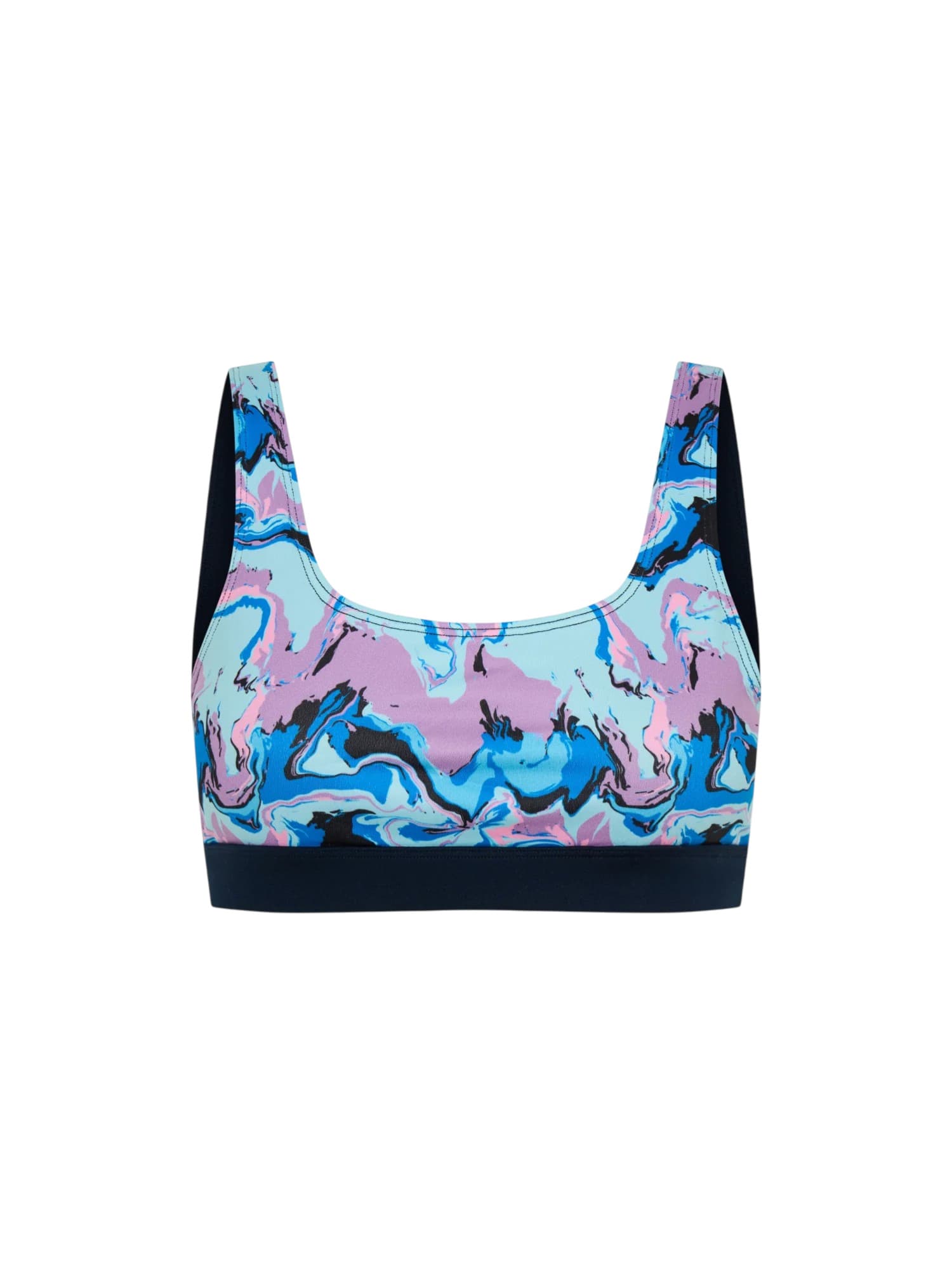Dívčí plavky Modibodi Performance Reversible Crop Top Marble Blue horní díl (DPMPRCTMB) 10-12 let - náhled 5