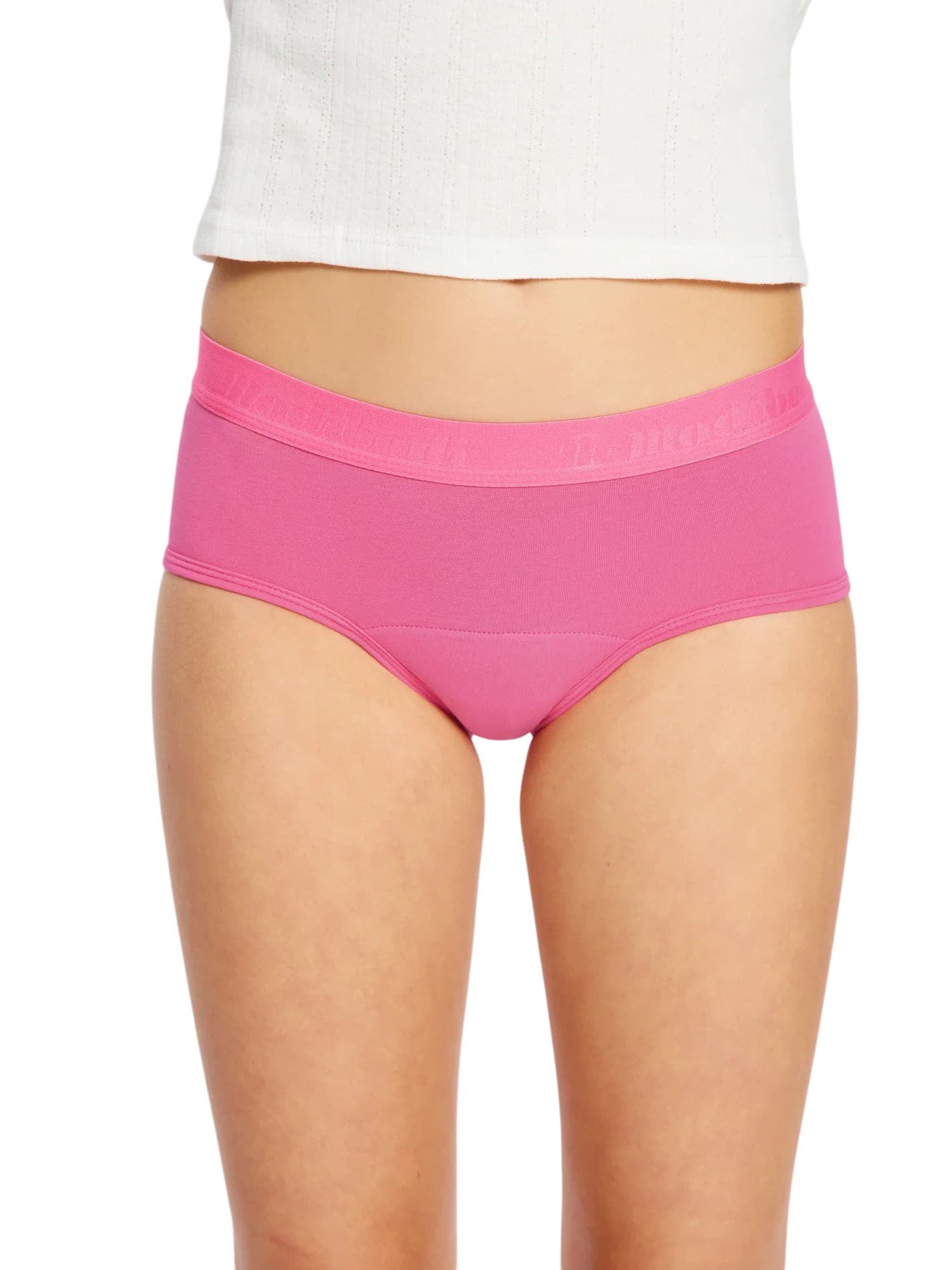 Dívčí menstruační kalhotky Modibodi Teen Hipster Boyleg Moderate Watermelon Pink Sorbet (DMKMTHBMWPS) 10-12 let - náhled 4