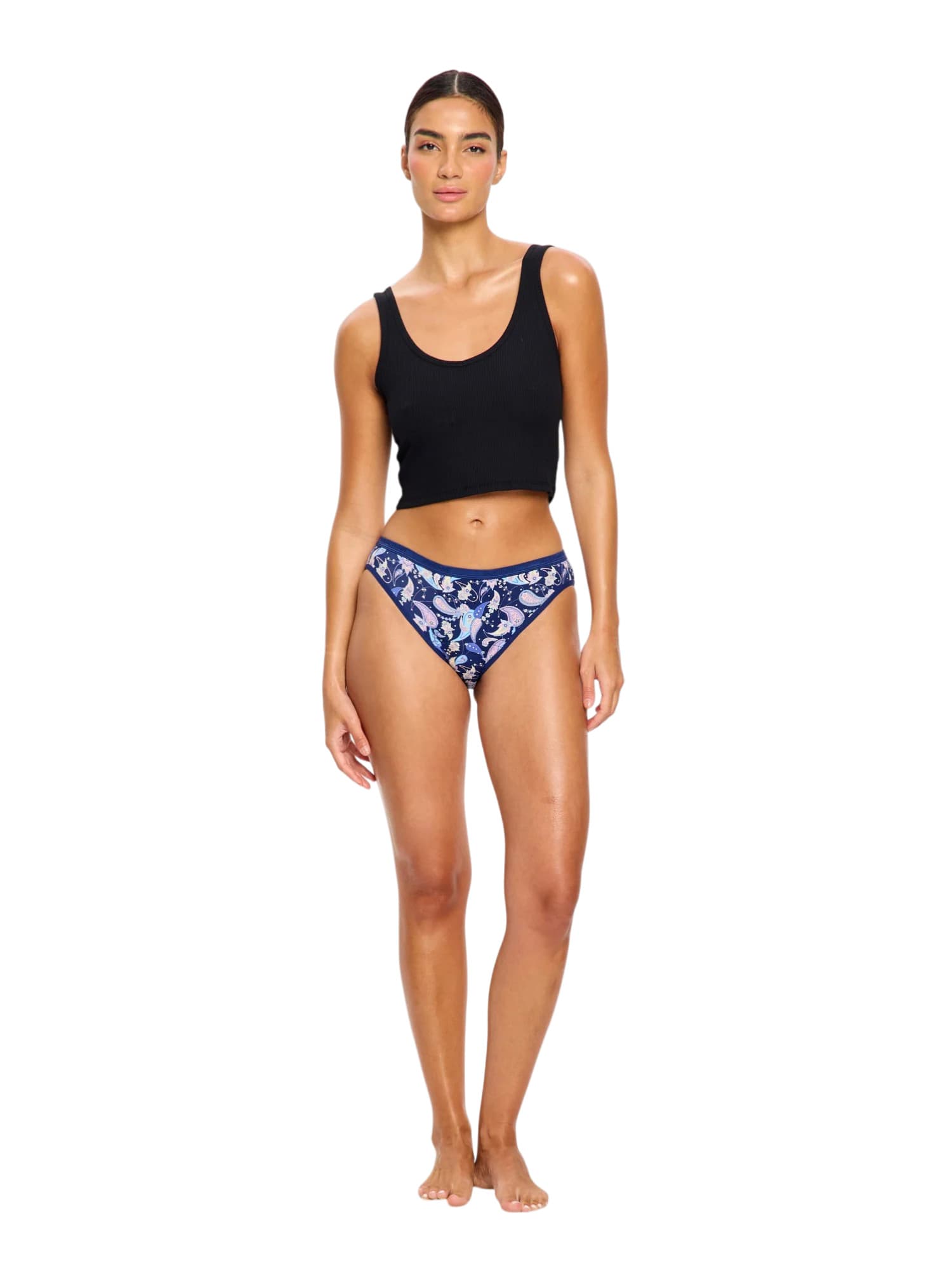 Menstruační kalhotky Modibodi Classic Bikini Super Opulent Paisley Navy (MKMCBSOPN) L - náhled 2