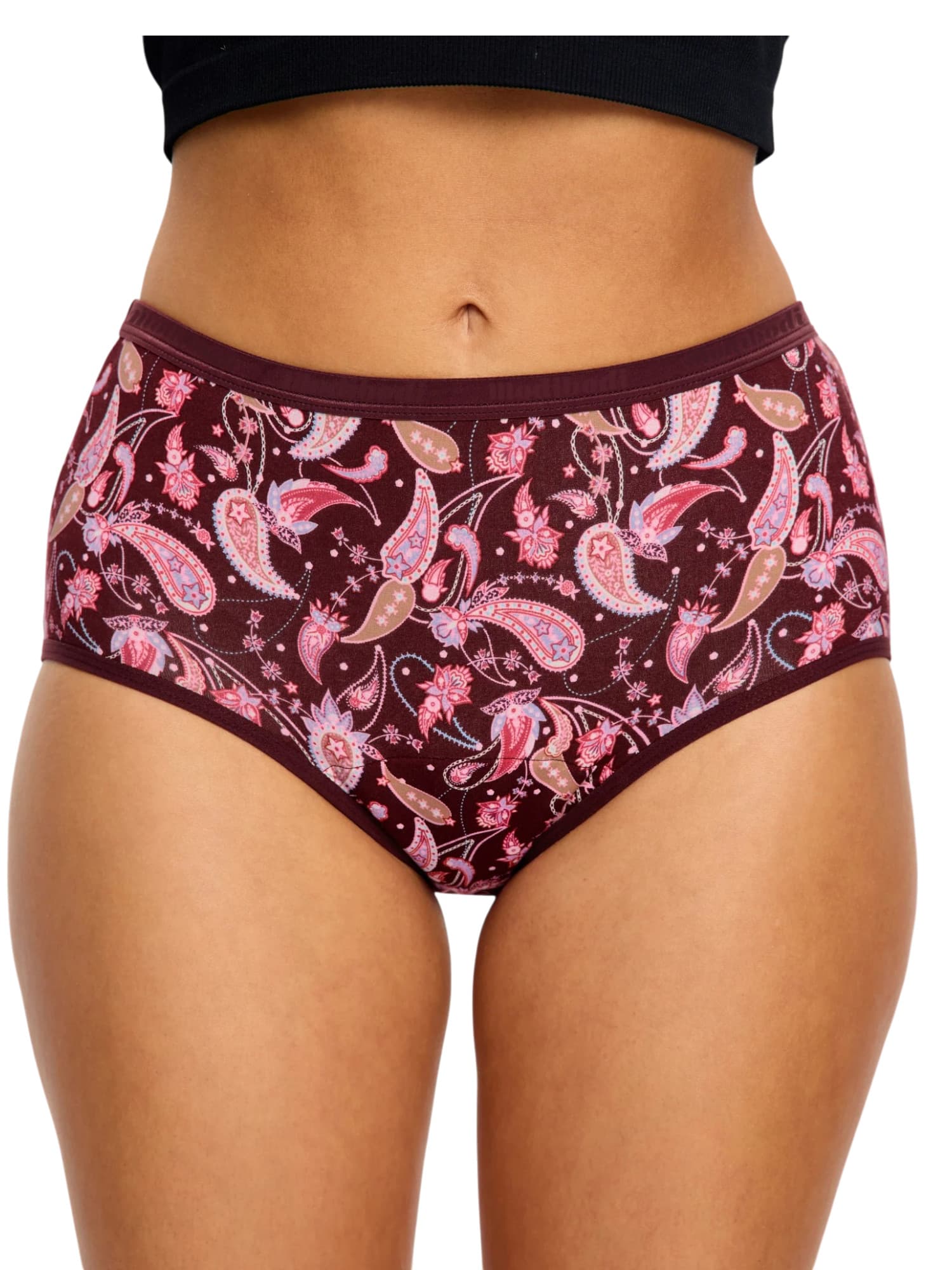 Menstruační kalhotky Modibodi Classic Full Brief Moderate Opulent Paisley Red (MKMCFBMFP)