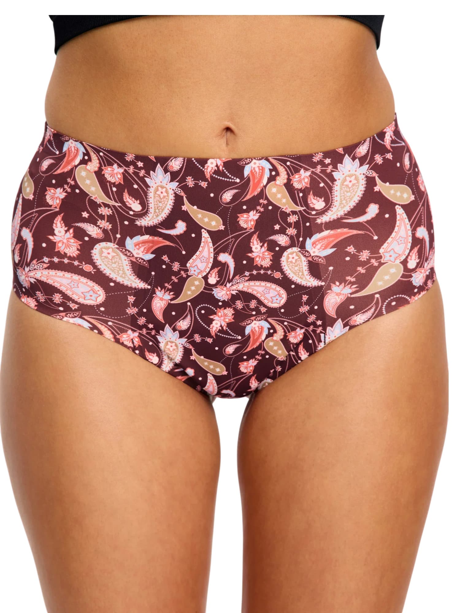 Menstruační kalhotky Modibodi Seamfree Full Brief Super Opulent Paisley Red (MKMSFBSOPR)