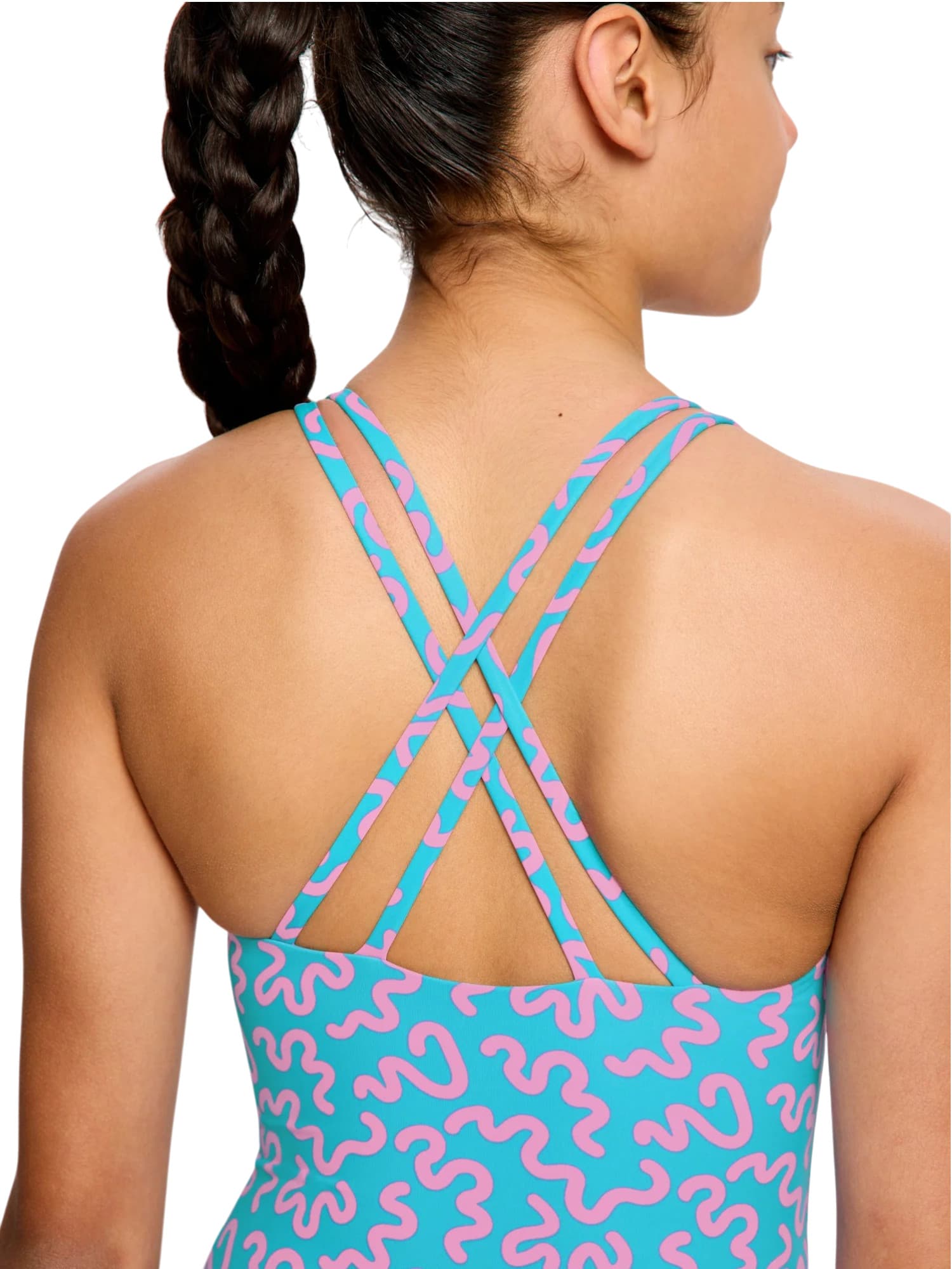 Dívčí menstruační plavky Modibodi Splice One Piece Super Wavy Blue jednodílné (DMPMSOPSWB) 10-12 let - náhled 5