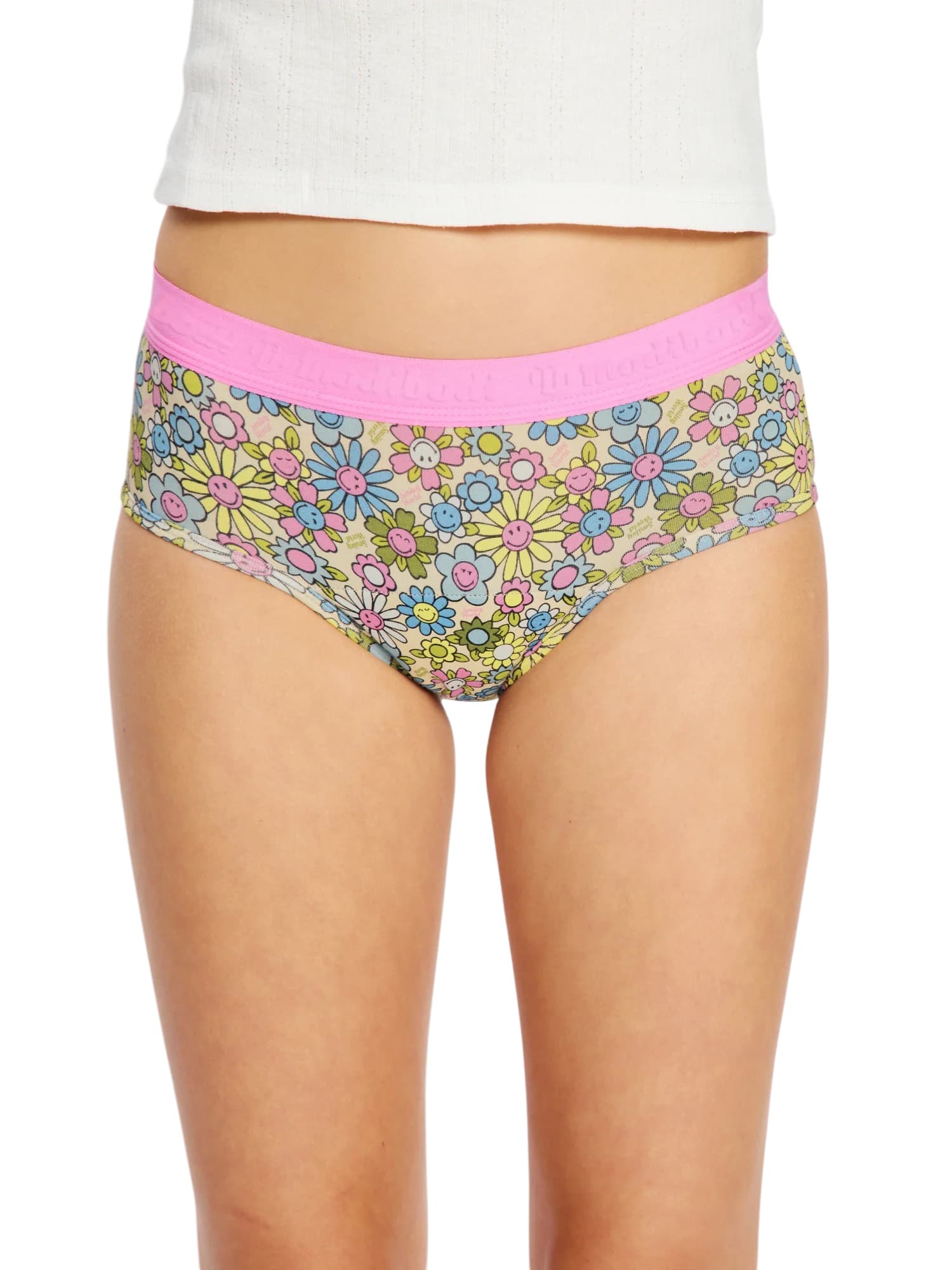 Dívčí menstruační kalhotky Modibodi Teen Hipster Boyleg Moderate Bubbly Blossom Pink (DMKMTHBMBBP) 10-12 let