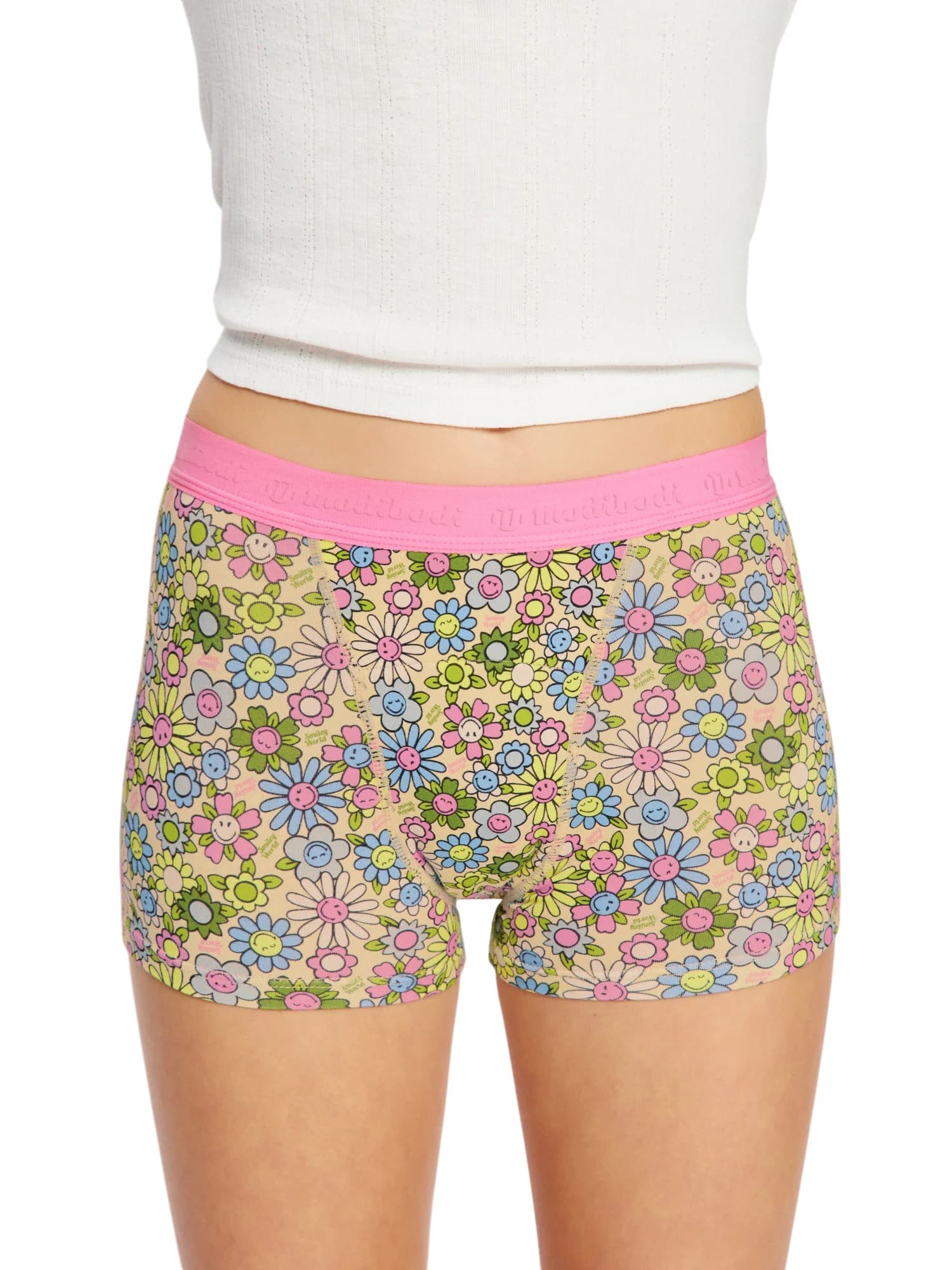 Dívčí menstruační kalhotky Modibodi Teen Hipster Boyshort Super Bubbly Blossom Pink (DMKMTHBSBBP)