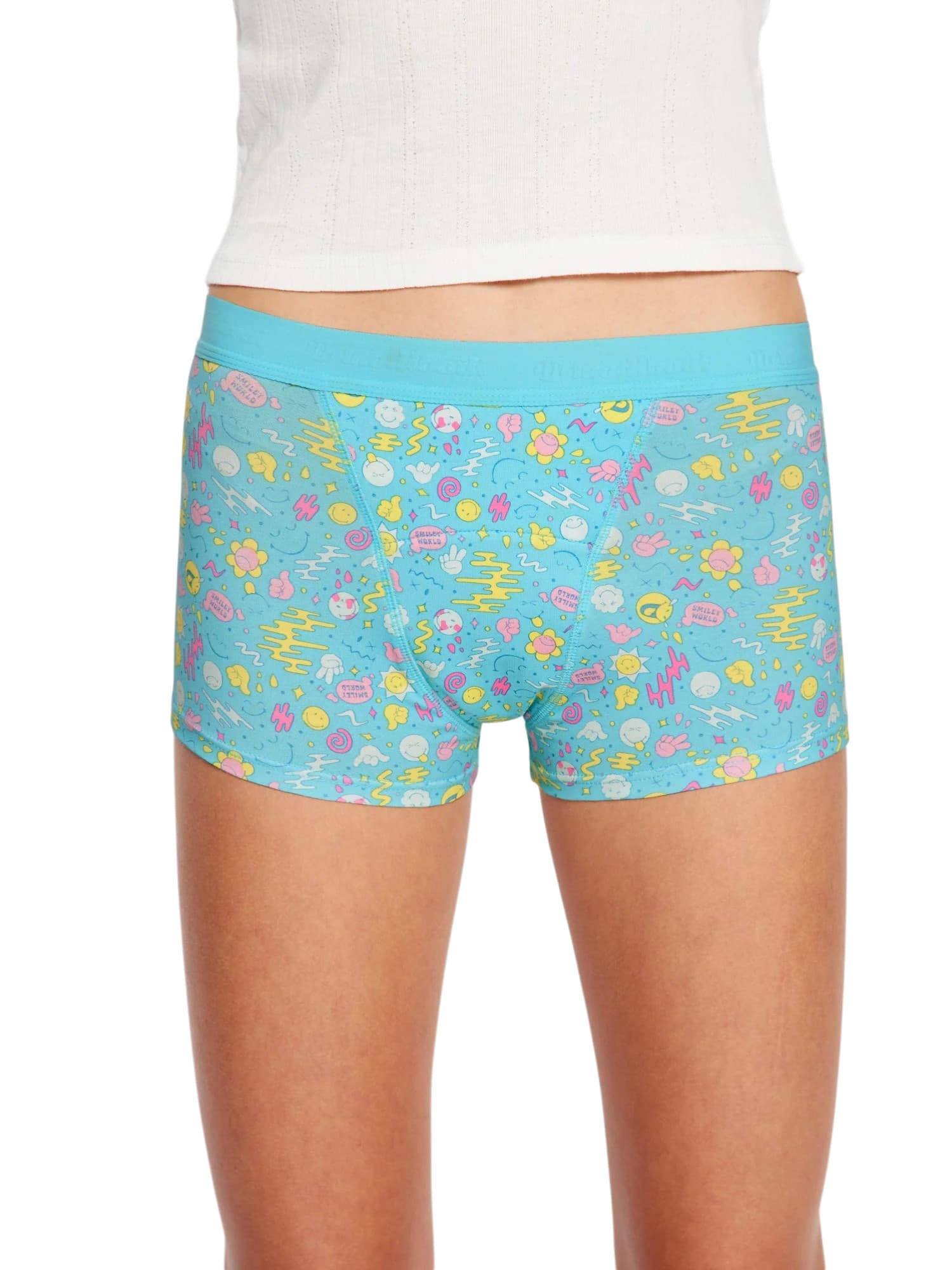 Dívčí menstruační kalhotky Modibodi Teen Hipster Boyshort Super Wonderlust Blue (DMKMTHBSWB)