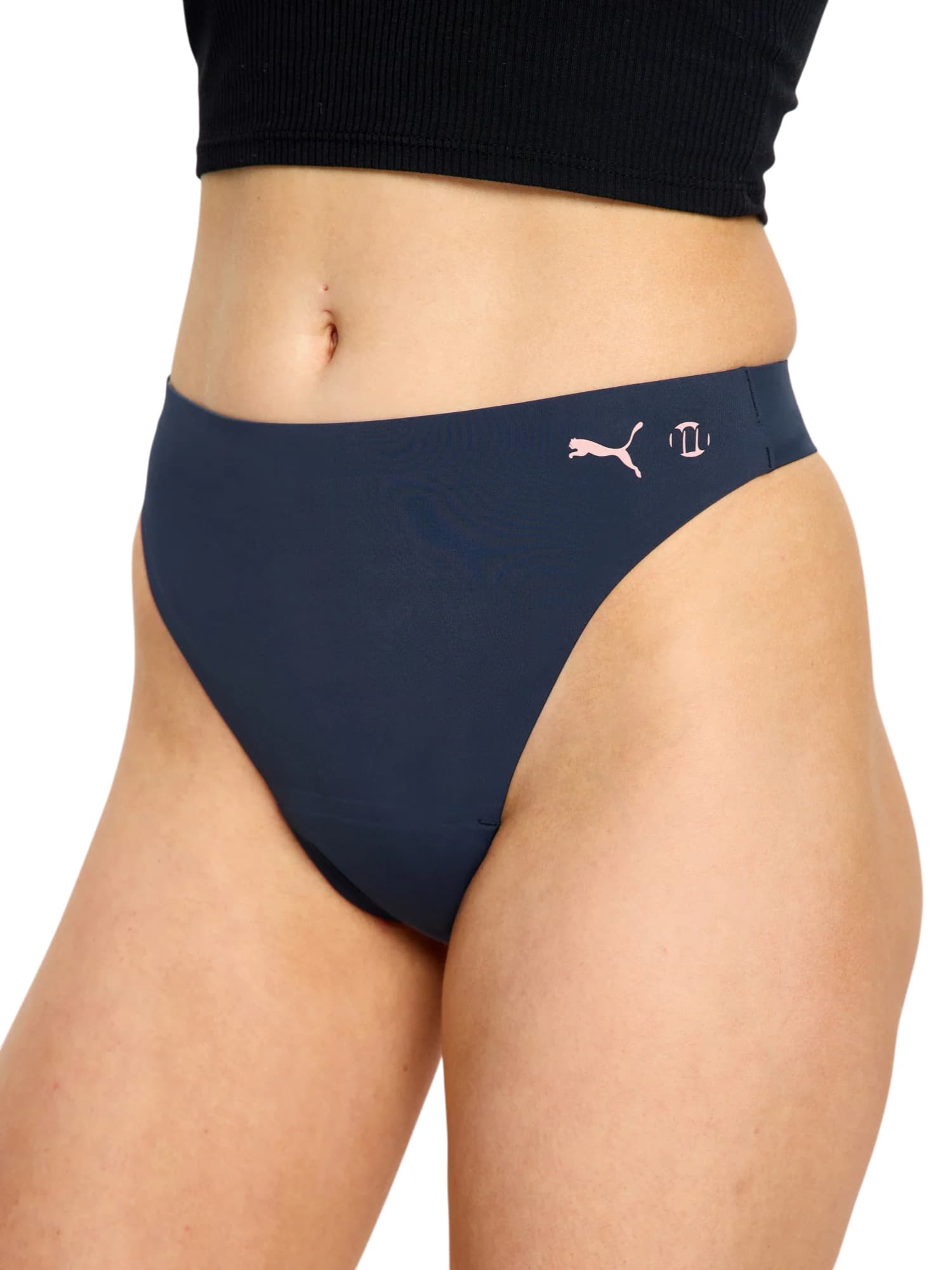 Menstruační kalhotky PUMA & Modibodi Seamfree Active Hi Waist Thong Light Midnight (MKPMSAHWTLM)