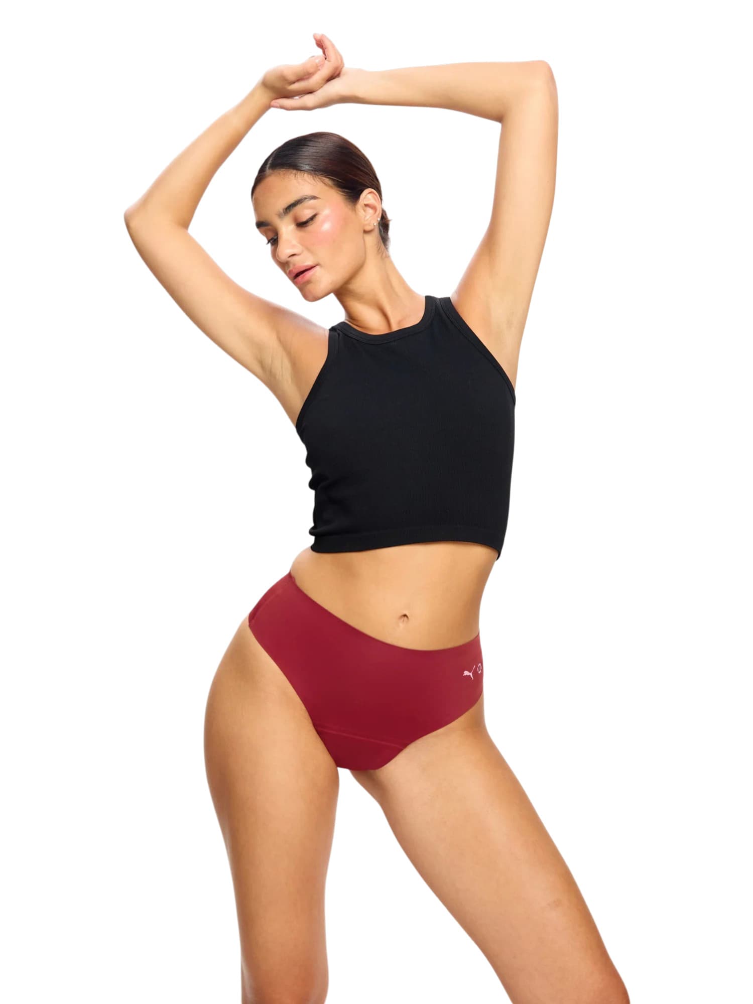 Menstruační kalhotky PUMA & Modibodi Seamfree Active Hi Waist Cheeky Moderate Caramelised Red (MKPMSAHWCMCR) L - náhled 4