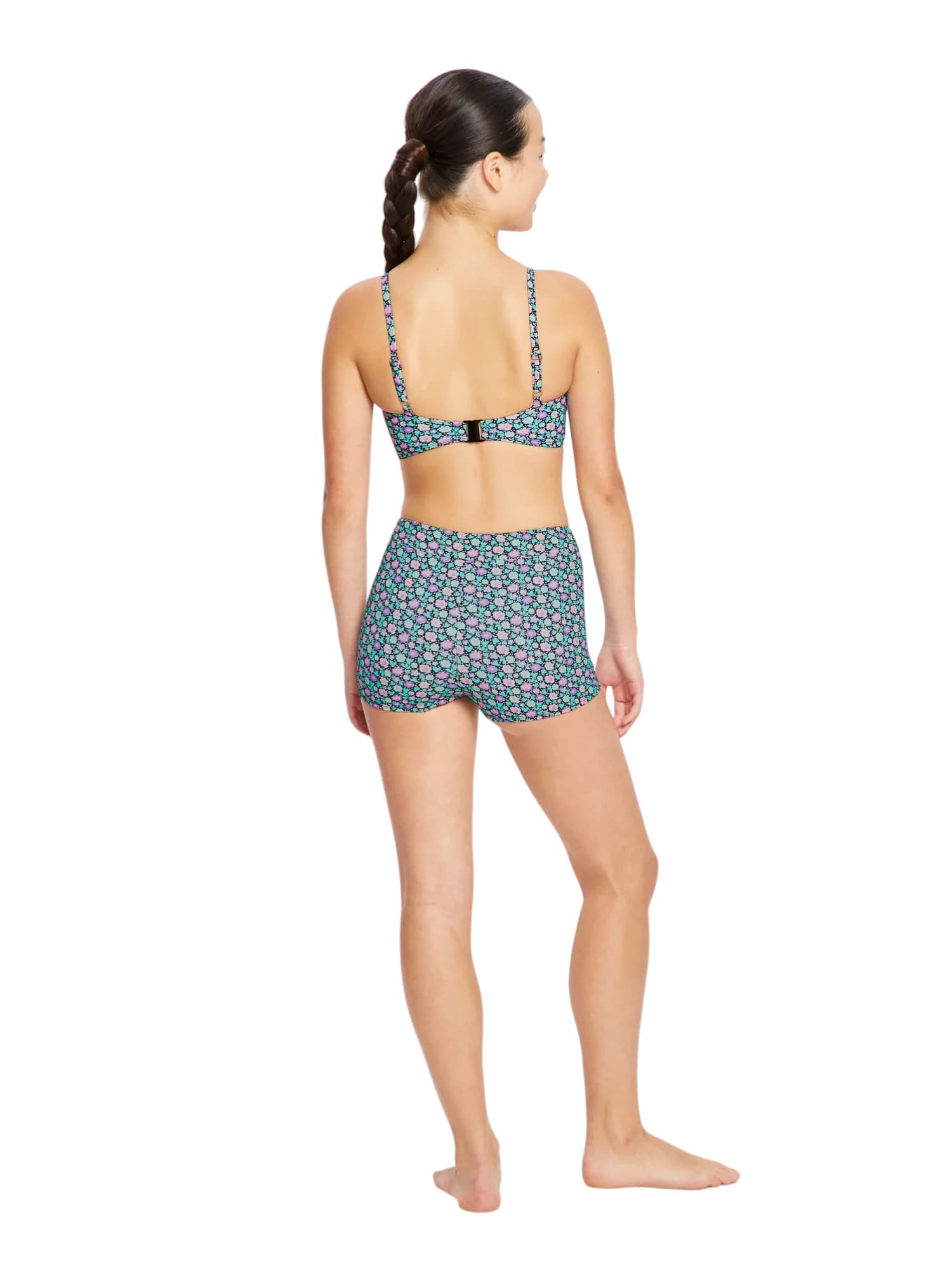 Dívčí menstruační plavky Modibodi Hi Waist Short Super Luna Blossom Black spodní díl (DMPMPHWSSLBB) 10-12 let - náhled 4