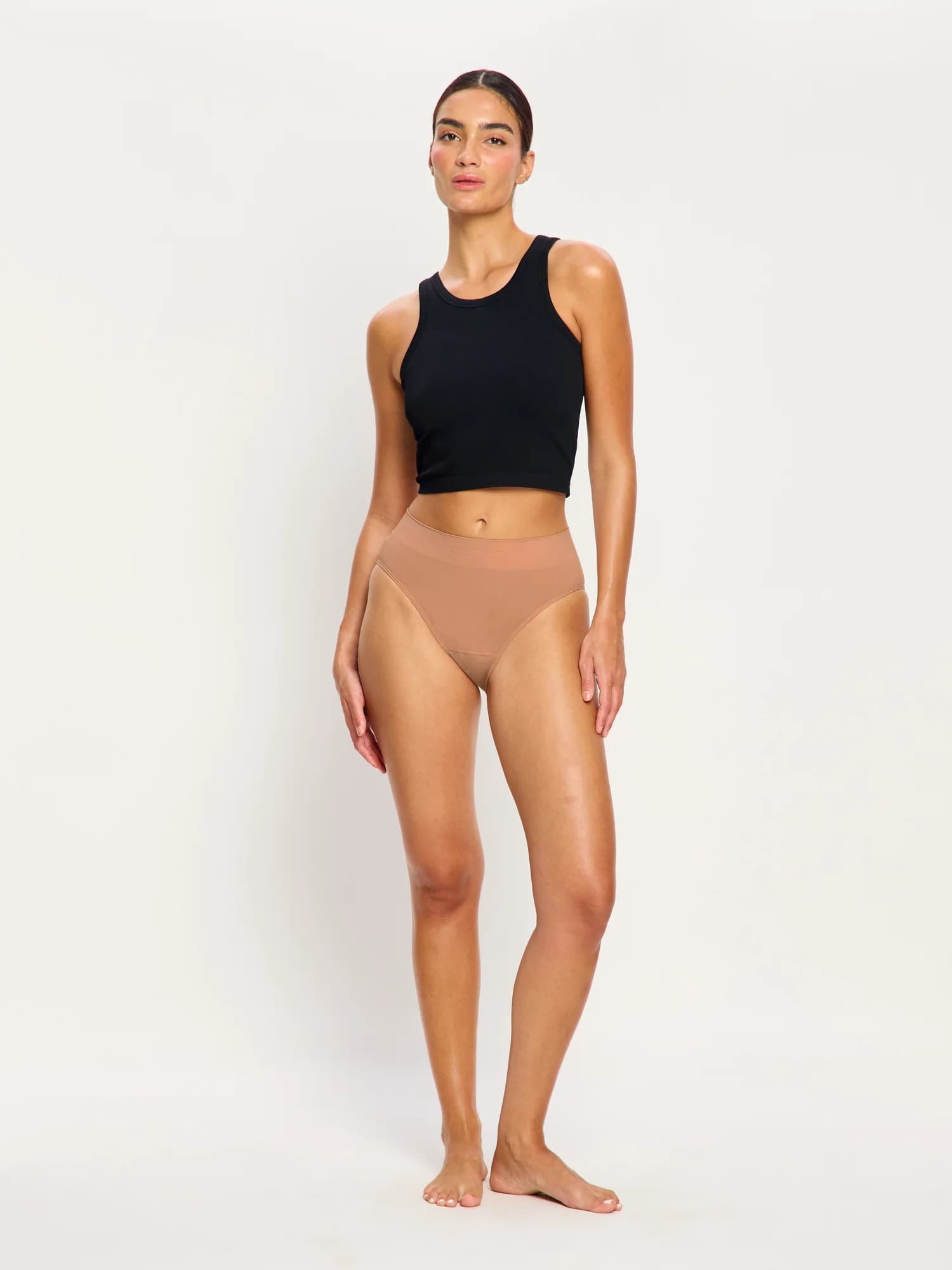 Menstruační kalhotky Modibodi Modicomfort Seamless Cheeky Brief Light Italian Clay (SLOPLMITCW) L