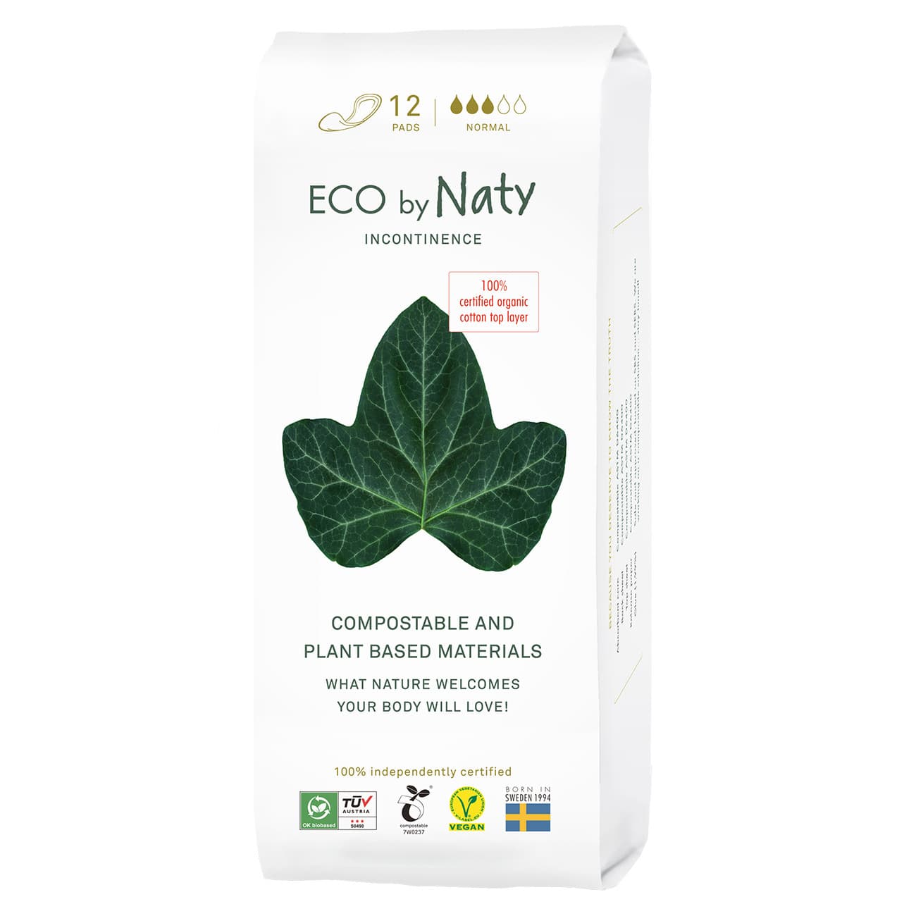 Dámské inkontinenční vložky ECO by Naty normal 12 ks (BB-267)