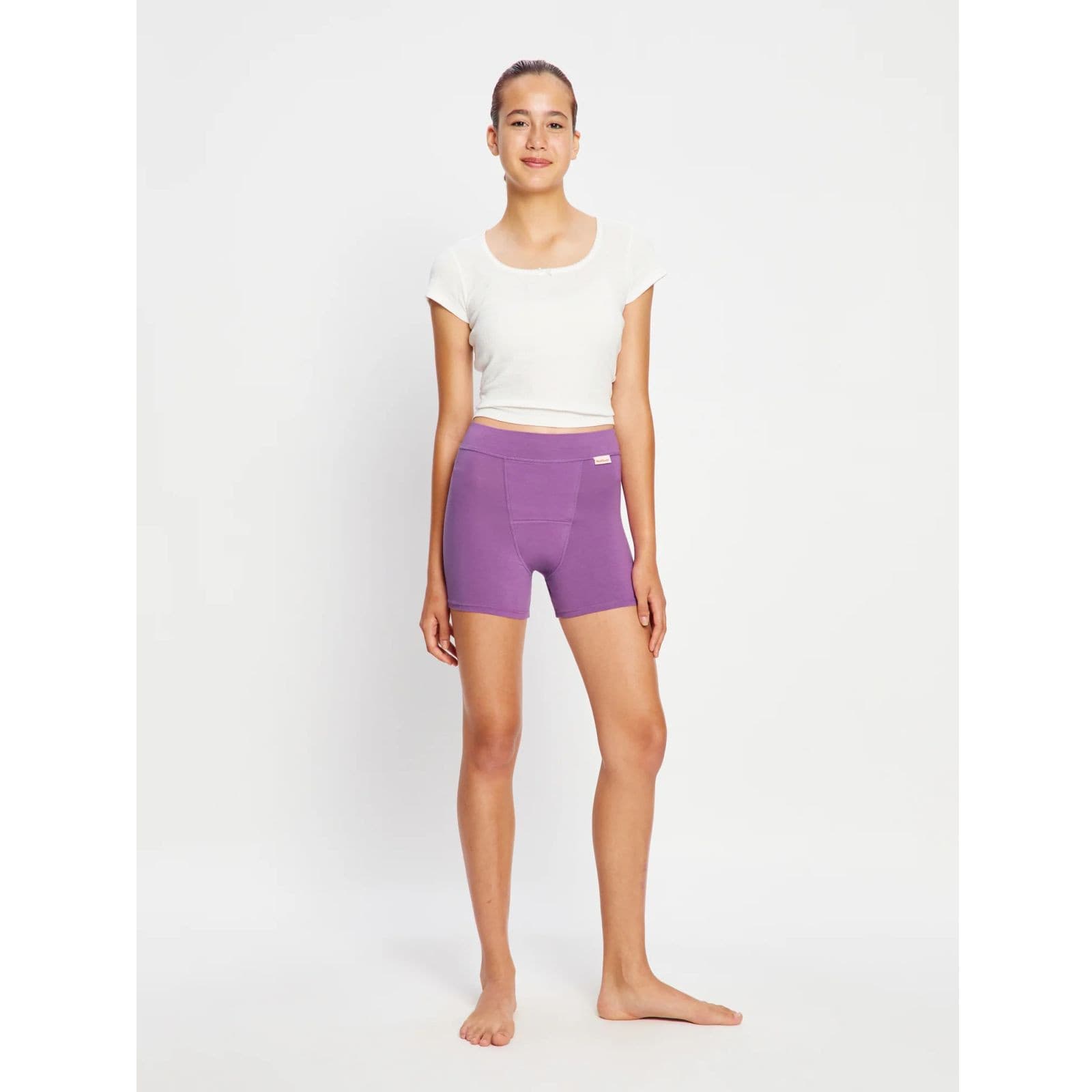 2PACK dívčí menstruační kalhotky na spaní Modibodi Teen Sleep Short Super Dreamy Daisy Purple (SESCSHSODDPT) 10-12 let