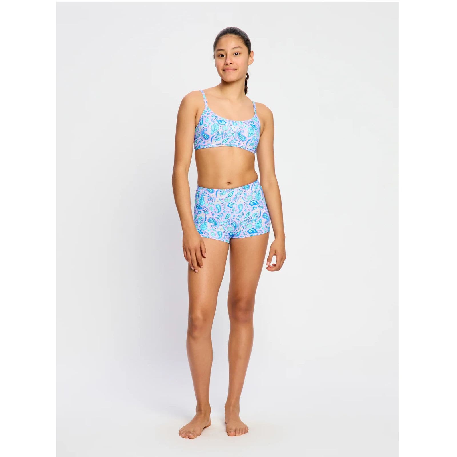 Dívčí plavky Modibodi crop top Paisley Pink horní díl (SWCRHIPLPT) 10-12 let
