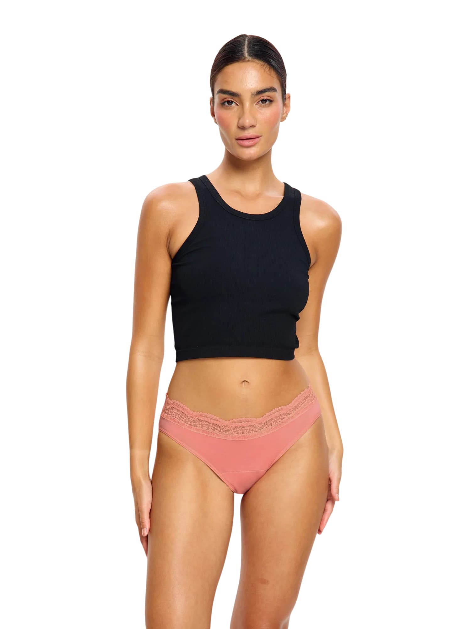 Menstruační kalhotky Modibodi Hi Waist Bikini Light Dusky Coral (SEHKLMDKCW) 3XL