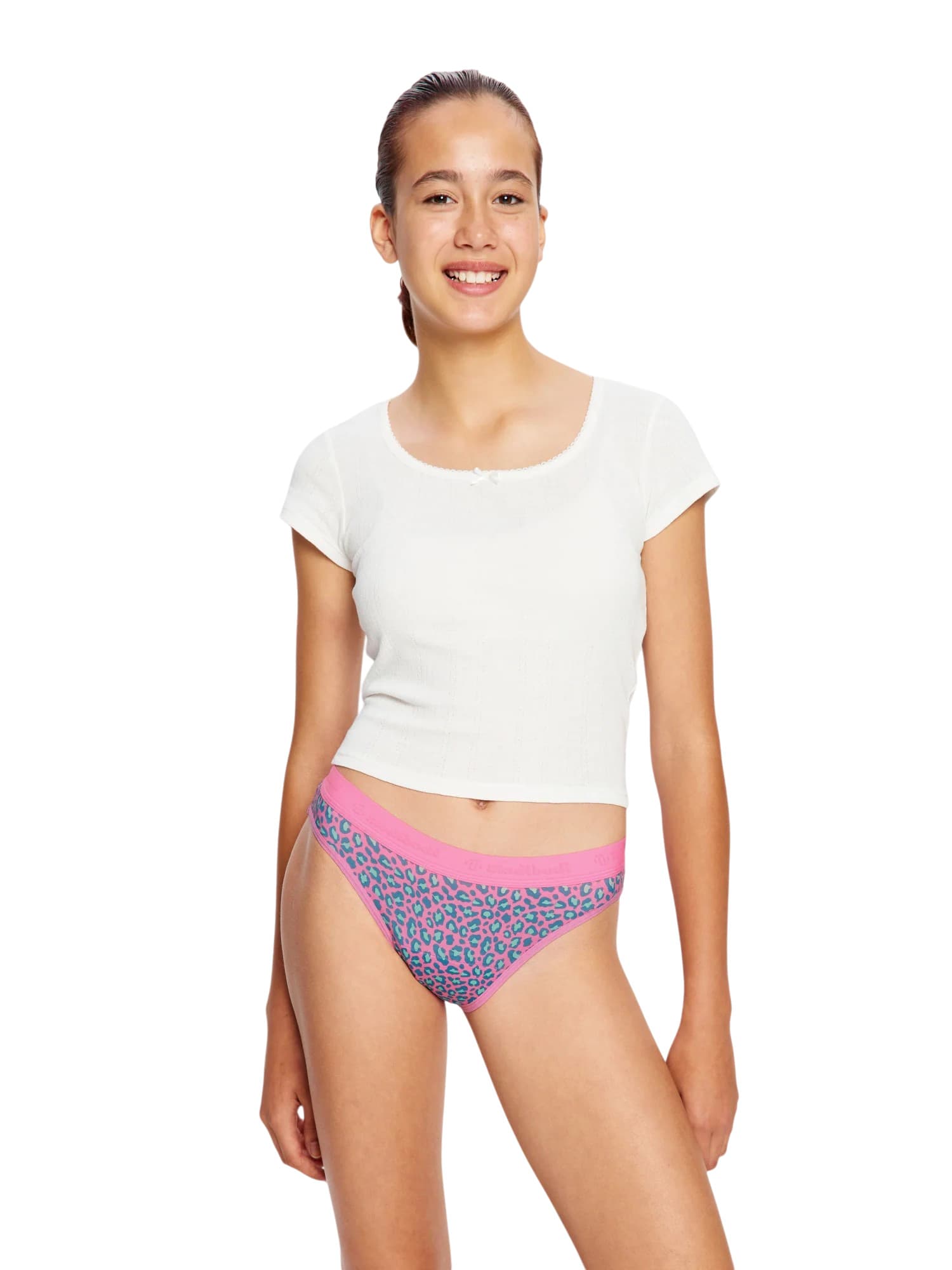 Dívčí menstruační kalhotky Modibodi Teen Hipster Bikini Moderate Mystic Leopard Pink (HIBIMHMLPT)