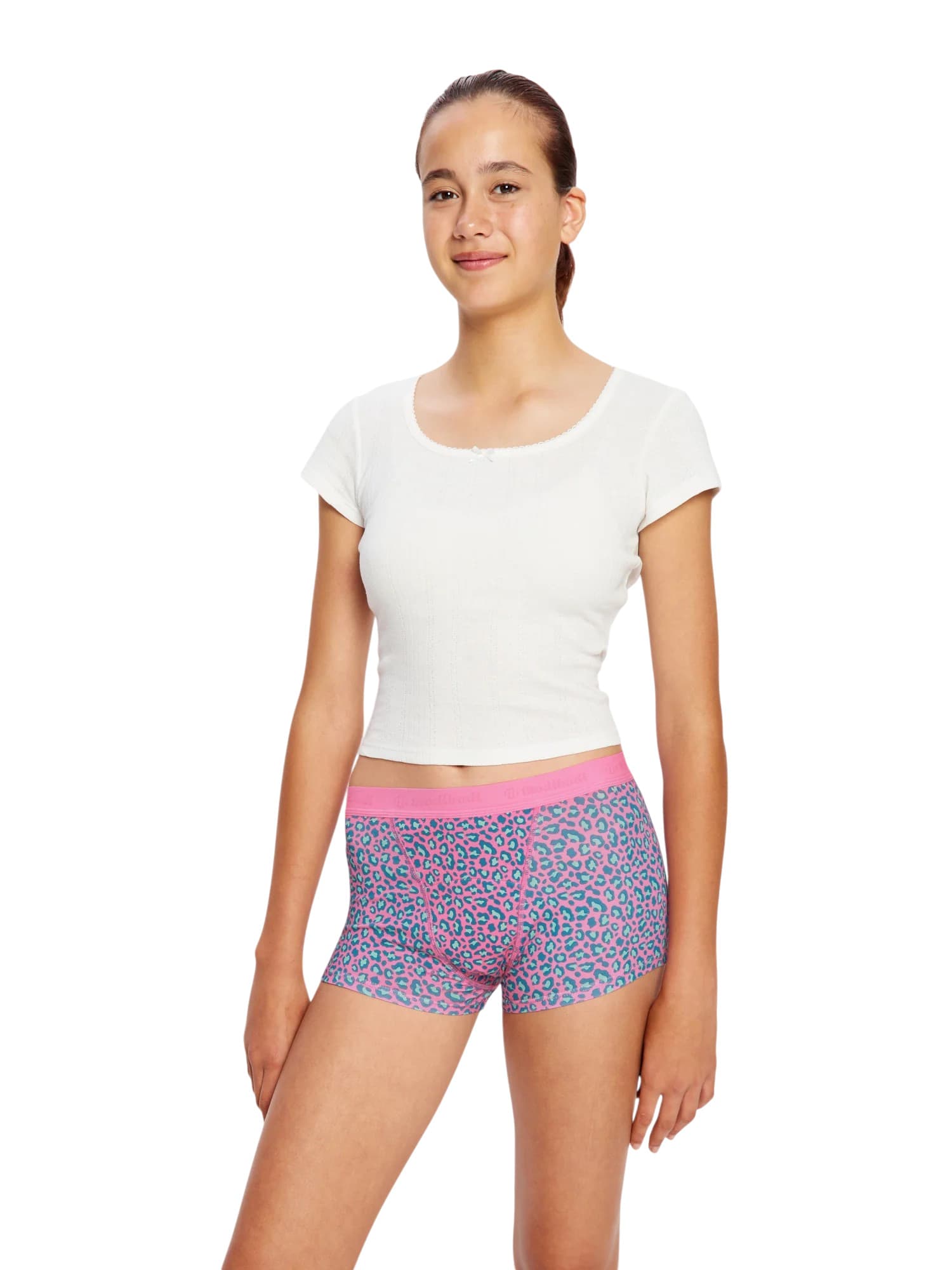 Dívčí menstruační kalhotky Modibodi Teen Hipster Boyshort Super Mystic Leopard Pink (HIBSSOMLPT) 10-12 let