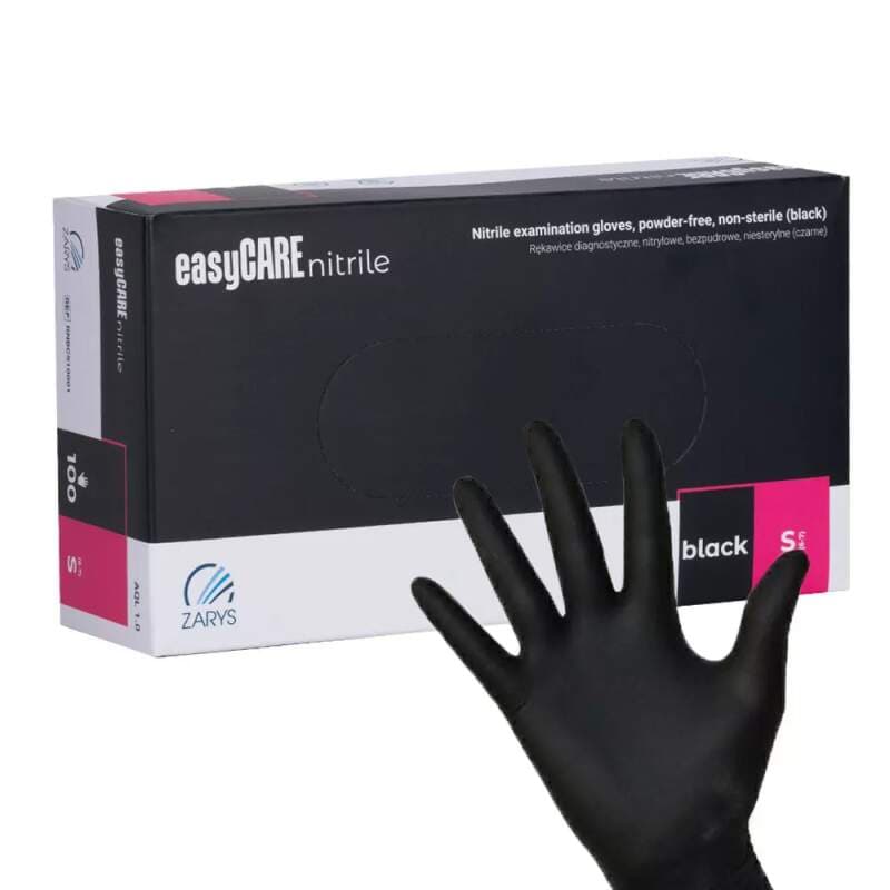 Starnails Nitrilové rukavice bez latexu, černé (S) - 50 párů