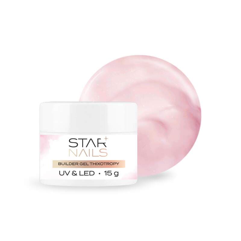 Starnails UV/LED Builder Gel Thixotropy, 15ml - 005, Powder Pink - stavební tixo gel s tekutou pamětí
