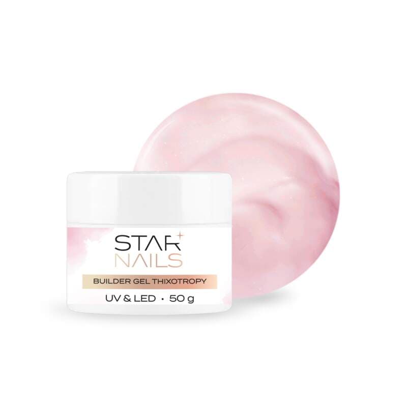Starnails UV/LED Builder Gel Thixotropy, 50ml - 005, Powder Pink - stavební tixo gel s tekutou pamětí