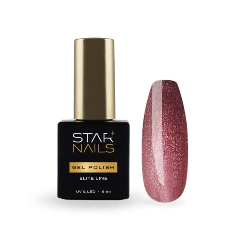 Starnails UV/LED Gel Polish Elite Line Cat Eye 6ml - 014, Scarlet Glow - šarlatově červený gel lak