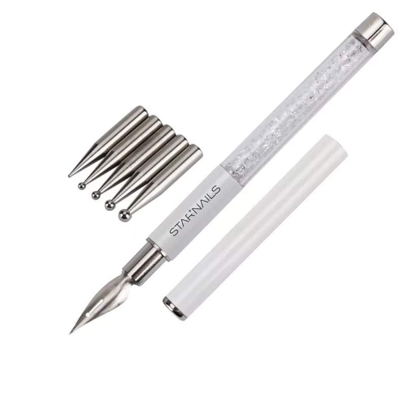 Starnails Stylograf STARNAILS - zdobicí pero, 6 nástavců