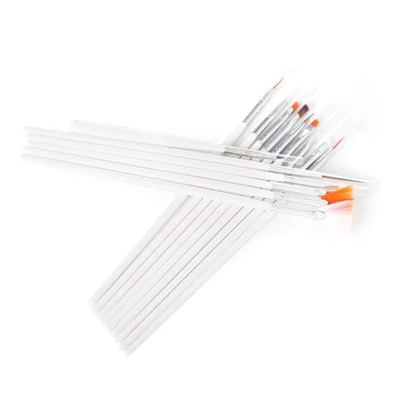 Starnails Sada 15 štětců na nehtovou modeláž - bílá - náhled 2