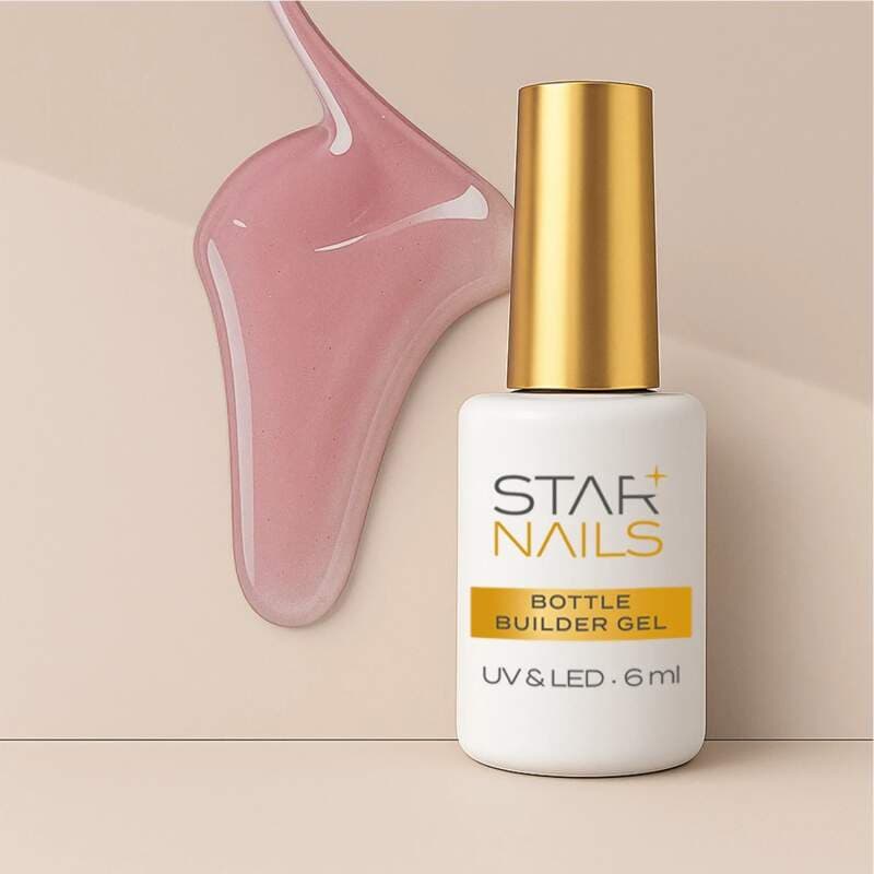 Starnails UV/LED Gel Bottle Builder, 6ml - 006, Second Skin - tmavší nude růžový stavební liquid gel - náhled 2