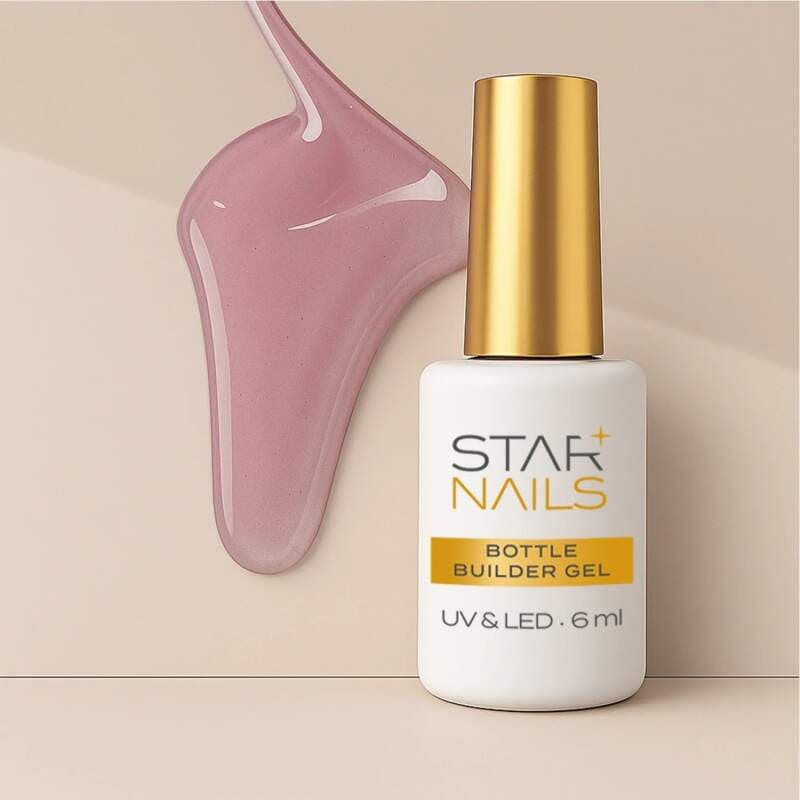Starnails UV/LED Gel Bottle Builder, 6ml - 007, Smoky Pink - starorůžový stavební liquid gel - náhled 2