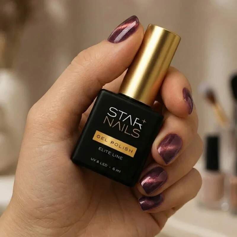 Starnails UV/LED Gel Polish Elite Line Cat Eye 6ml - 014, Scarlet Glow - šarlatově červený gel lak - náhled 3